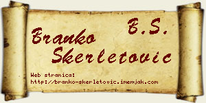 Branko Skerletović vizit kartica